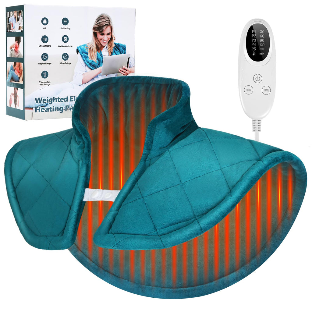 Recovery Wellness Hub™ ComfortWrap Weighted Heating Pad – Neck & Shoulder Relief